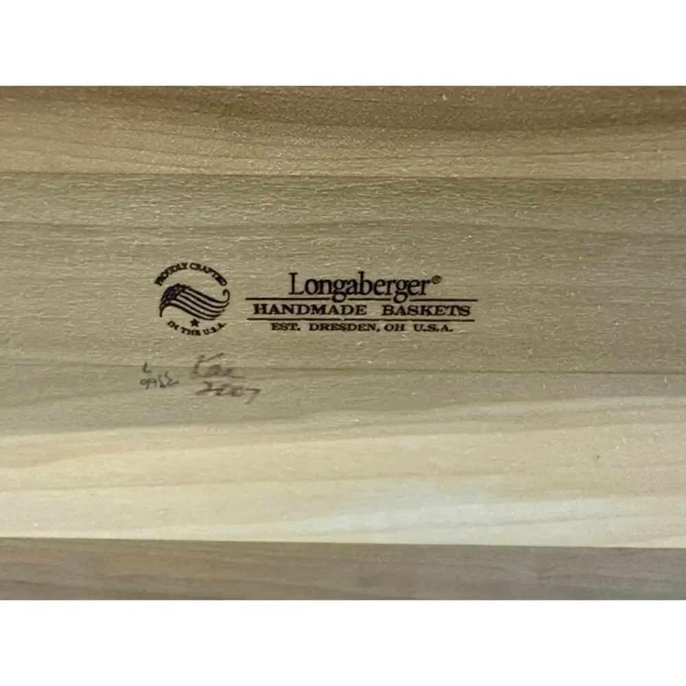 Longaberger 2007 Large Oval Picket Fence Easter Basket Liner Protector Trinket
